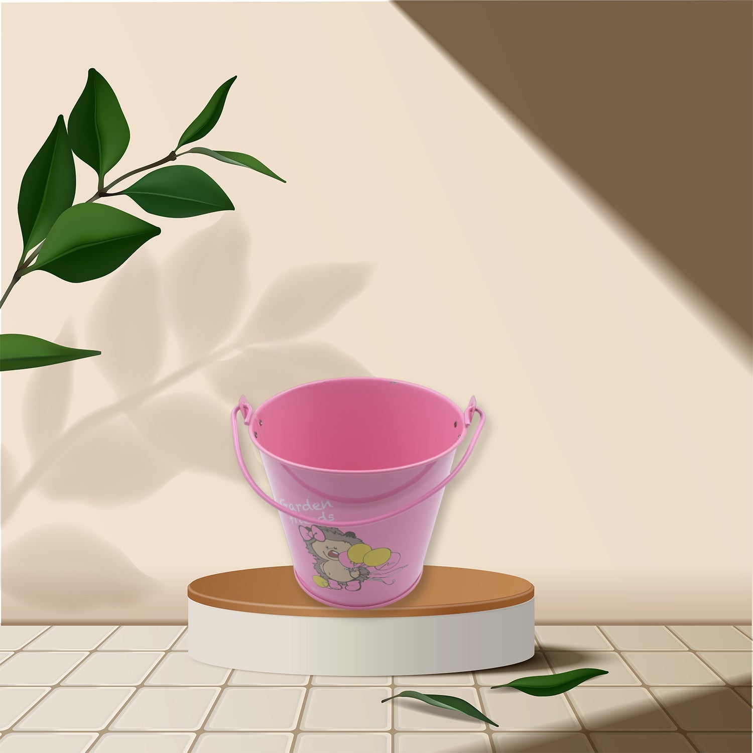 Small Metal Bucket for Plants & Decor (1 Pc, With Handle) Small Metal Bucket for Plants & Decor (1 Pc, With Handle)